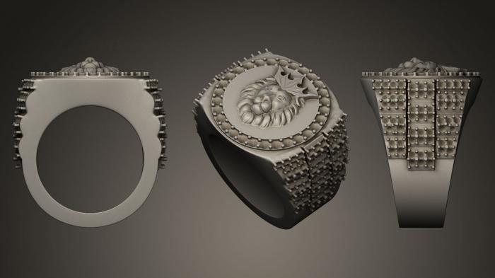 نموذج ثلاثي الأبعاد لآلة CNC خواتم مجوهرات خاتم الأسد